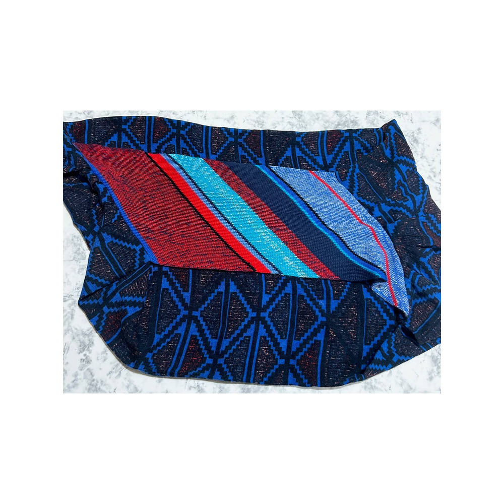 Womens Boho Infinity Scarf 21.5x30 Knit Multi Pattern Print Indie Hippie Cottage - Picture 4 of 6